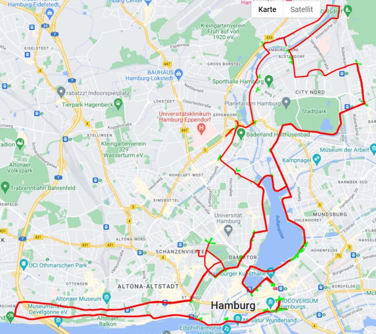 Google Maps Screenshot Haspa Marathon