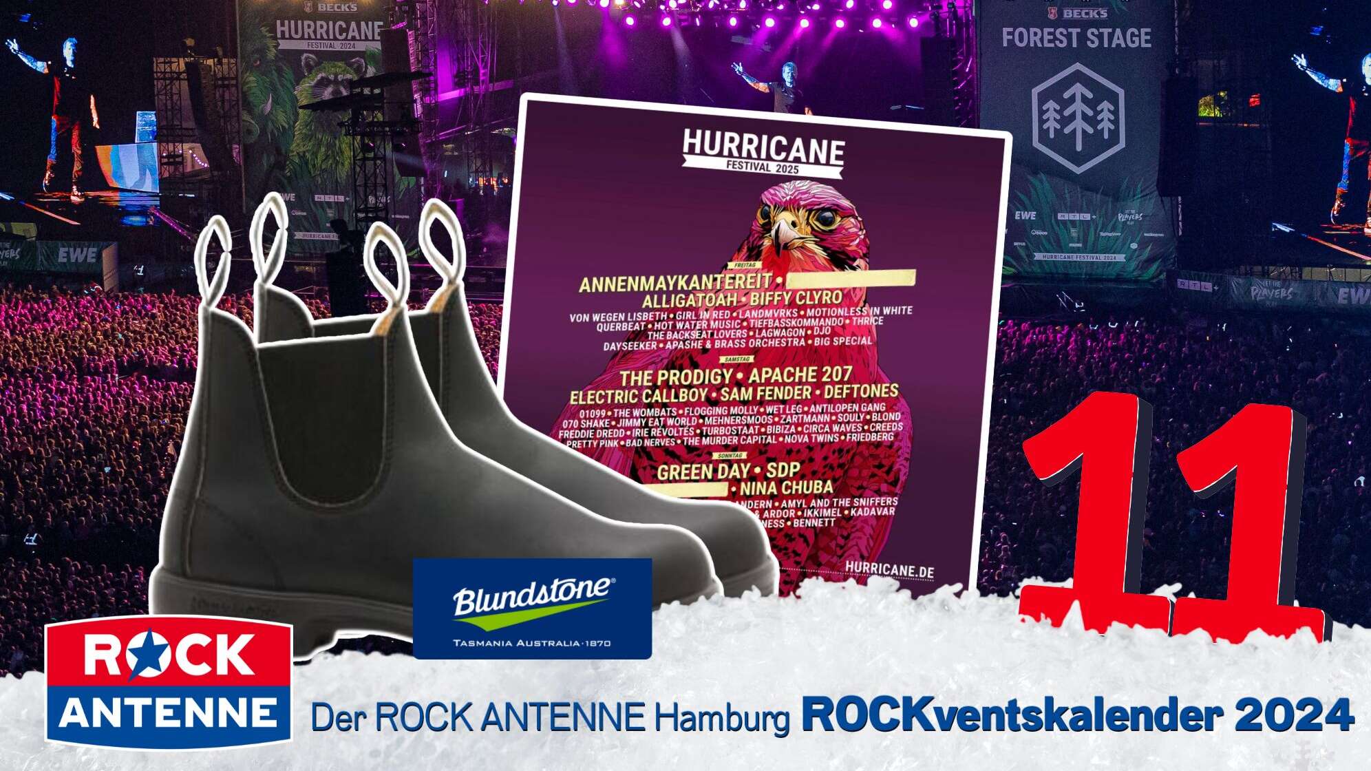 Rockventskalender Türchen 11: Hurricane-Tickets & Blundstone