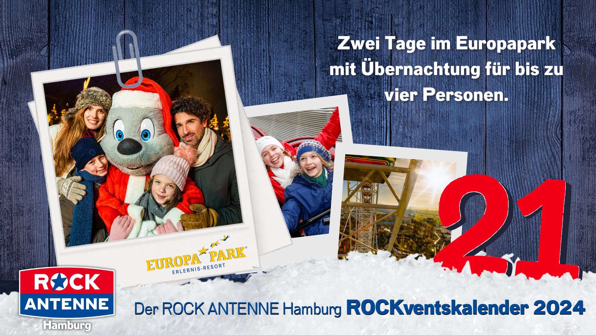 Rockventskalender Türchen 21: Tickets für den Europapark inklusive Übernachtung für bis zu vier Personen