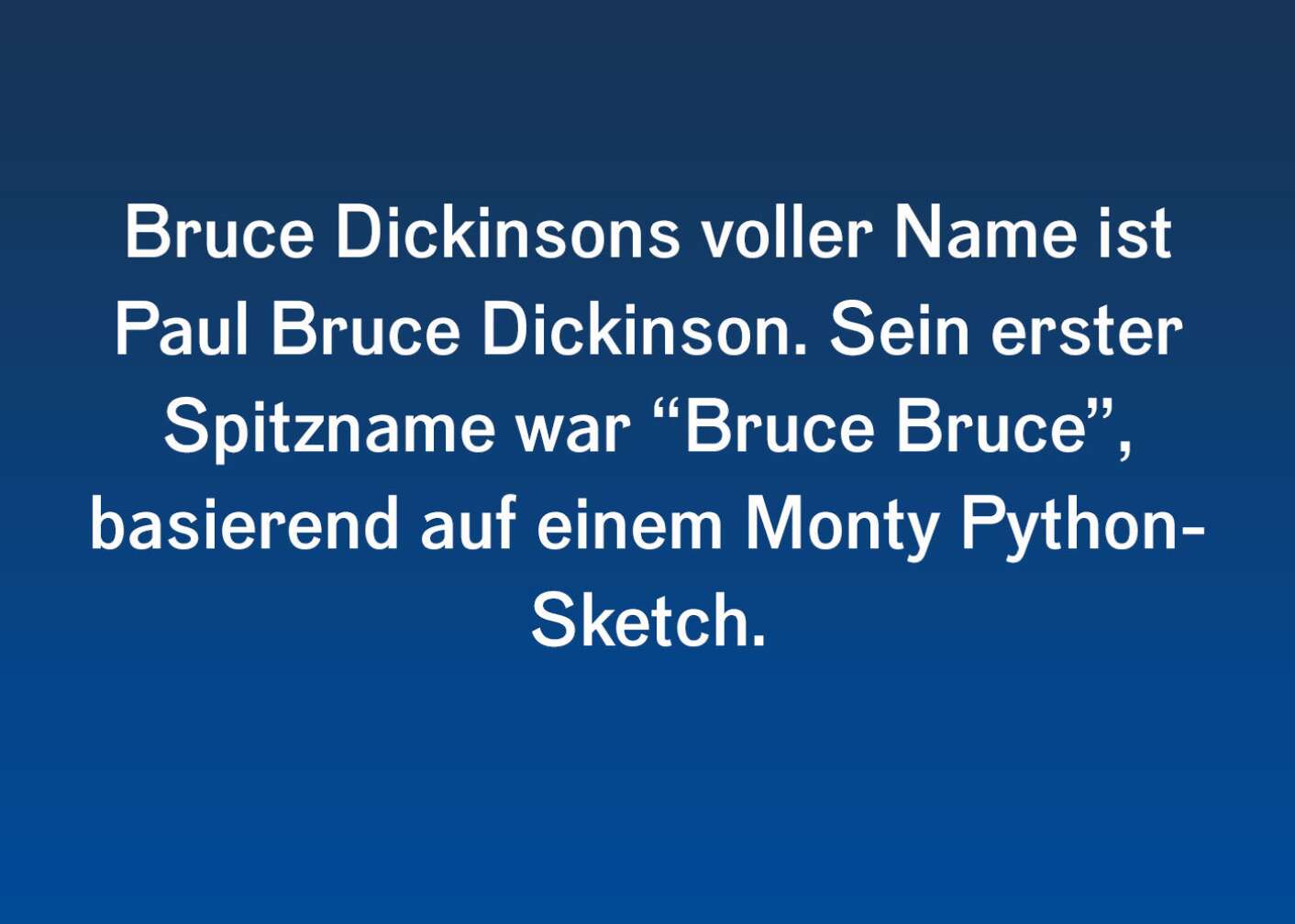 Fun Facts über Bruce Dickinson