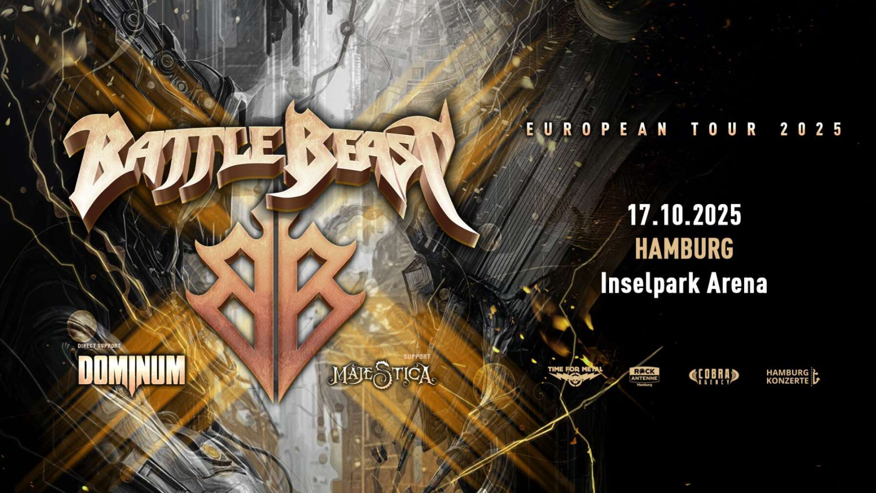 Konzertplakat von Battle Beast für den 17.10.2025 in Hamburg