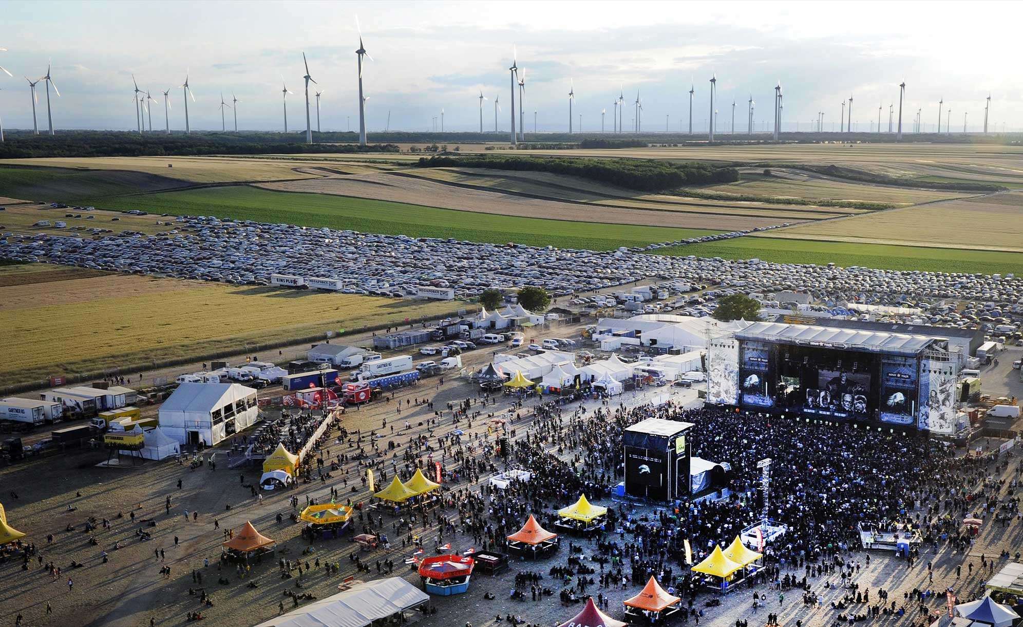 Bild über das Nova Rock Festival von oben