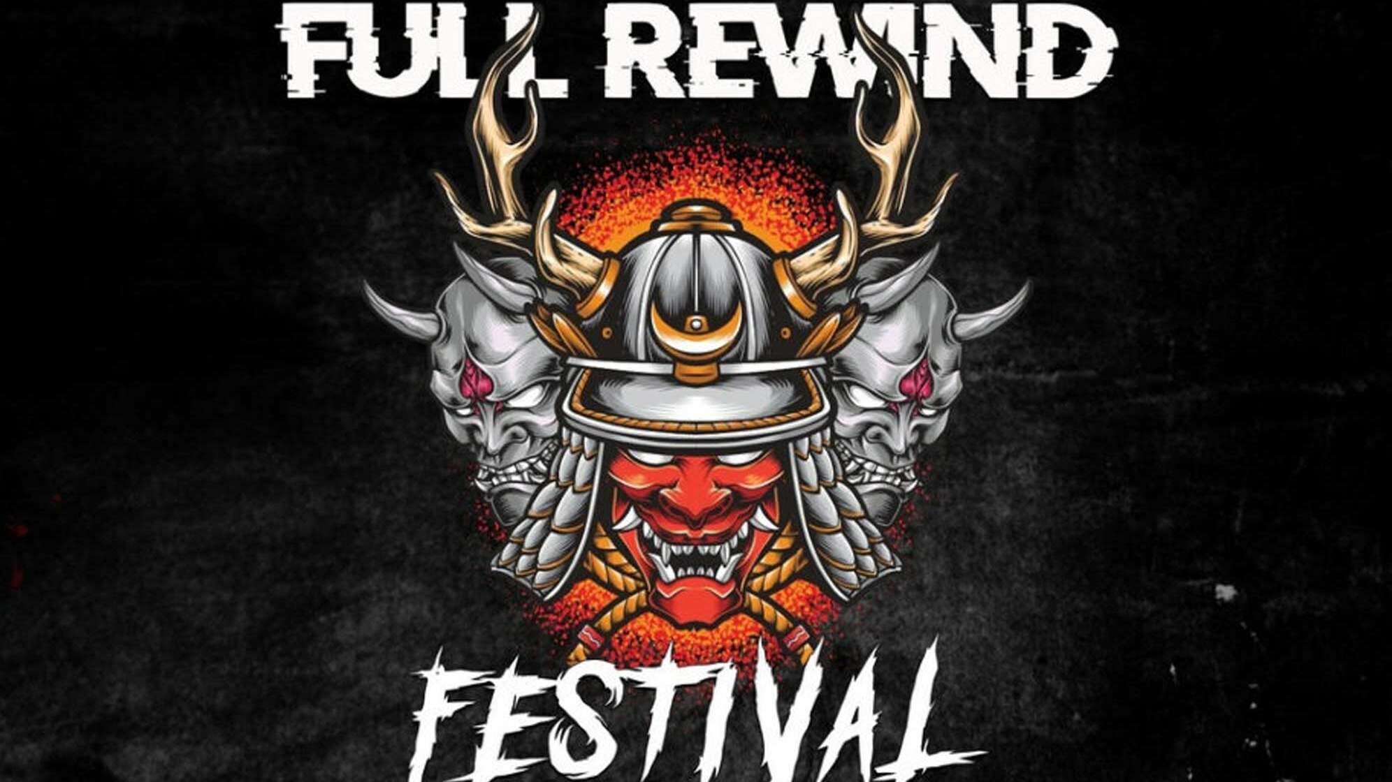 Das Logo vom Full Rewind Festival mit einem Krieger und Schrift