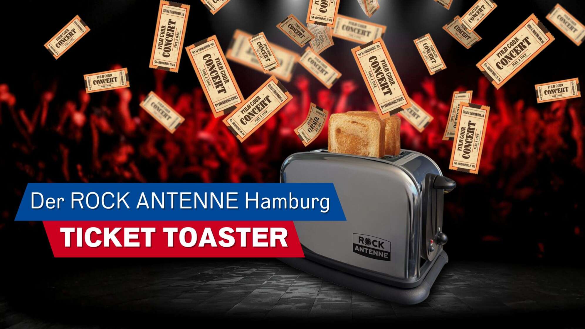 Der ROCK ANTENNE Hamburg Ticket Toaster