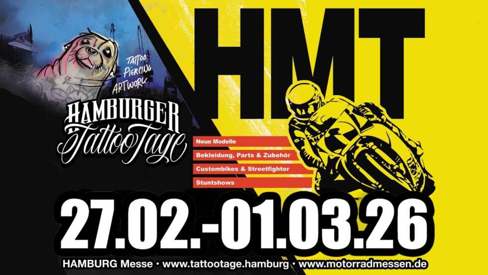 27.02.-01.03.2026: Hamburger Motorrad- und Tattoo-Tage - präsentiert von ROCK ANTENNE Hamburg