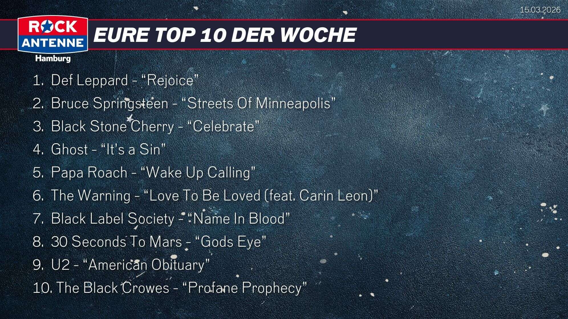 Top 10 vom 15.03.2026