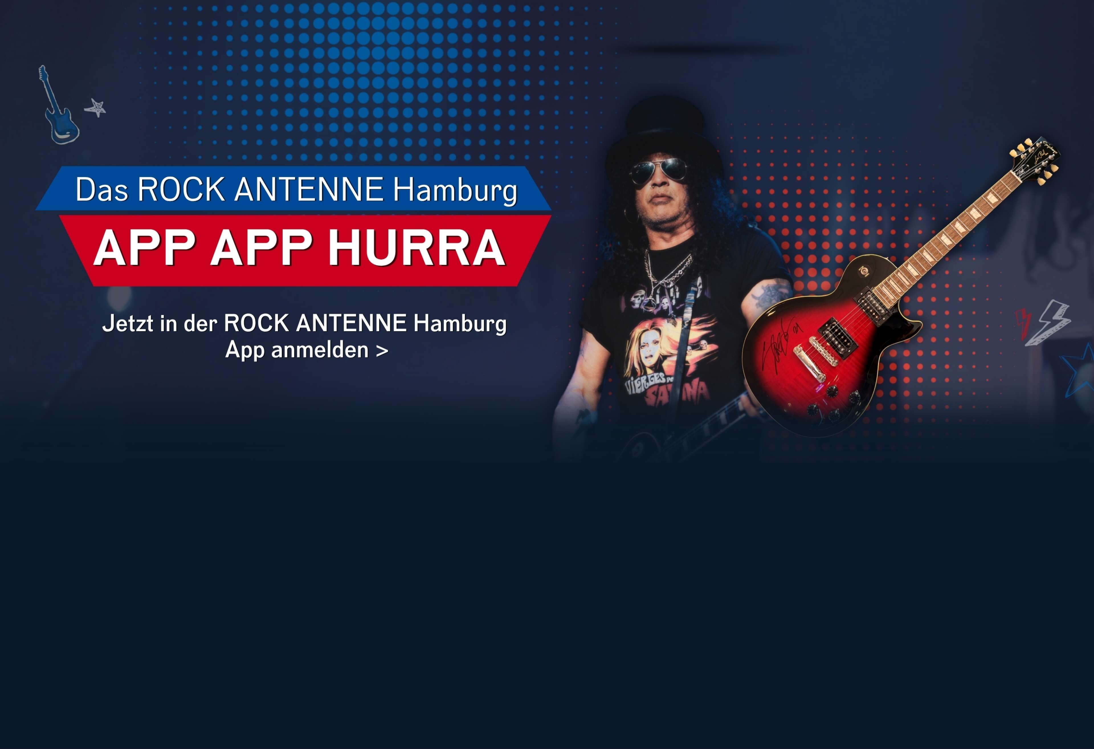 Das App App Hurra mit der Slash Gitarre im April 2026