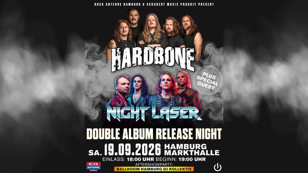 Neu im ROCK ANTENNE Hamburg Konzertkalender: Hardbone + Lasernight und viele mehr!