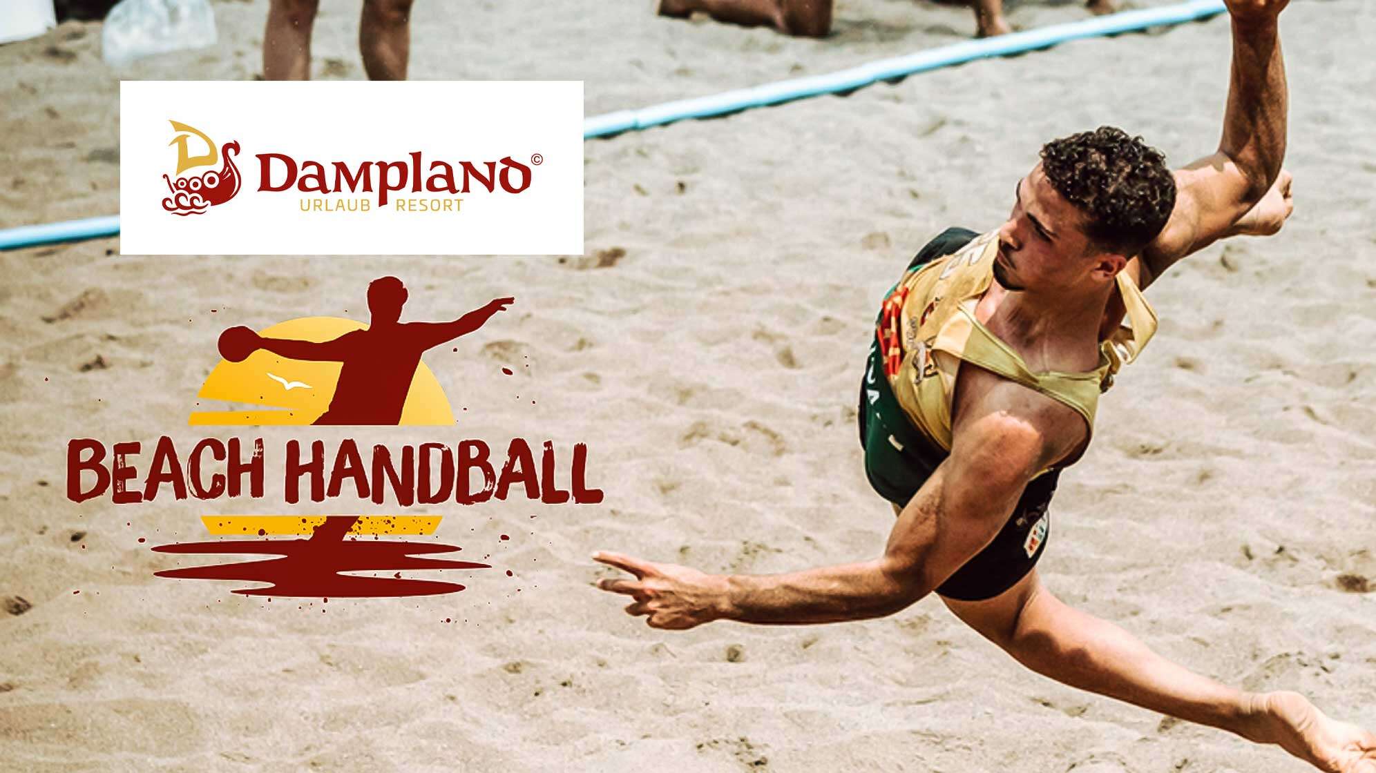 Ein Athlet bei der Beach Handball Europameisterschaft im Ostsee Resort Dampland.