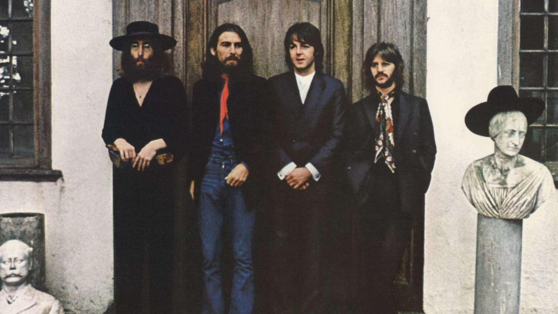 Beatles in front of the door