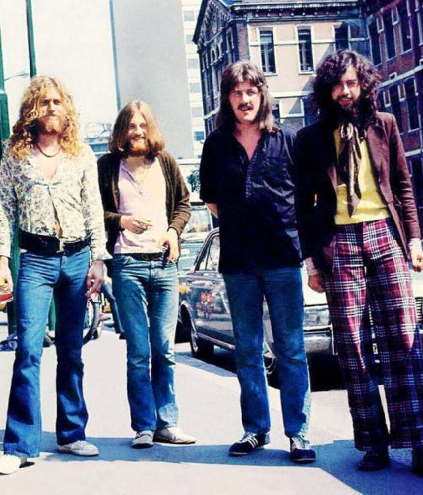 Led Zeppelin Gruppenfoto auf der Straße