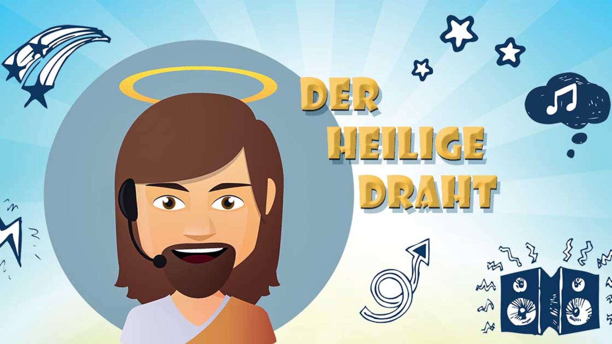 Jesus mit Headset - gezeichnet