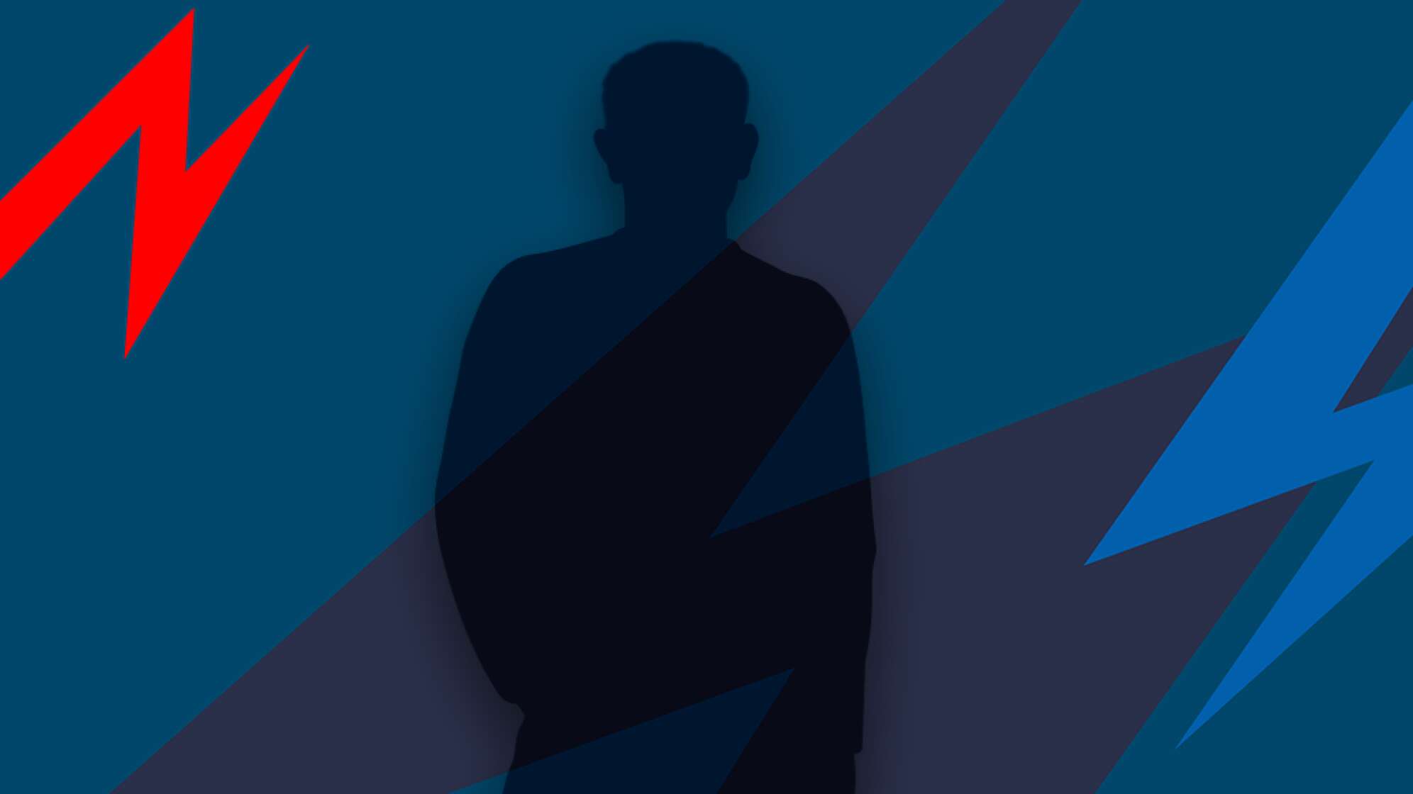 Silhouette eines Mannes vor blauem Hintergrund