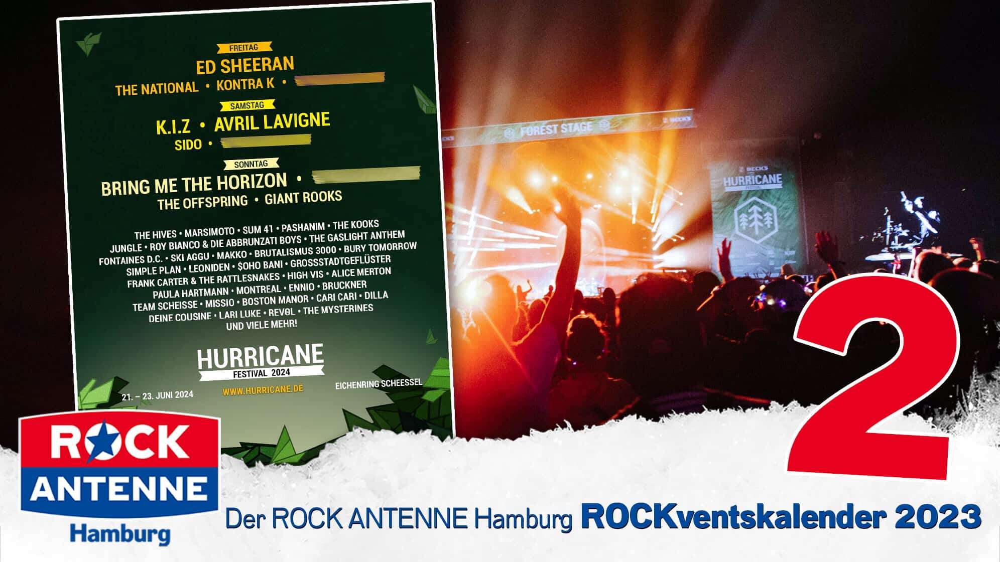 ROCK ANTENNE Hamburg ROCKventskalender Türchen 2: 2 Festivaltickets für das Hurricane Festival 2024