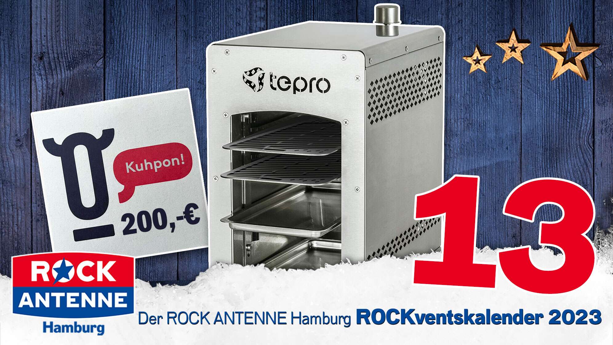 ROCK ANTENNE Hamburg ROCKventskalender Türchen 13: Ein Hochleistungs-Steakgrill und ein Wagyu Fleisch KUHPON im Wert von 200 Euro
