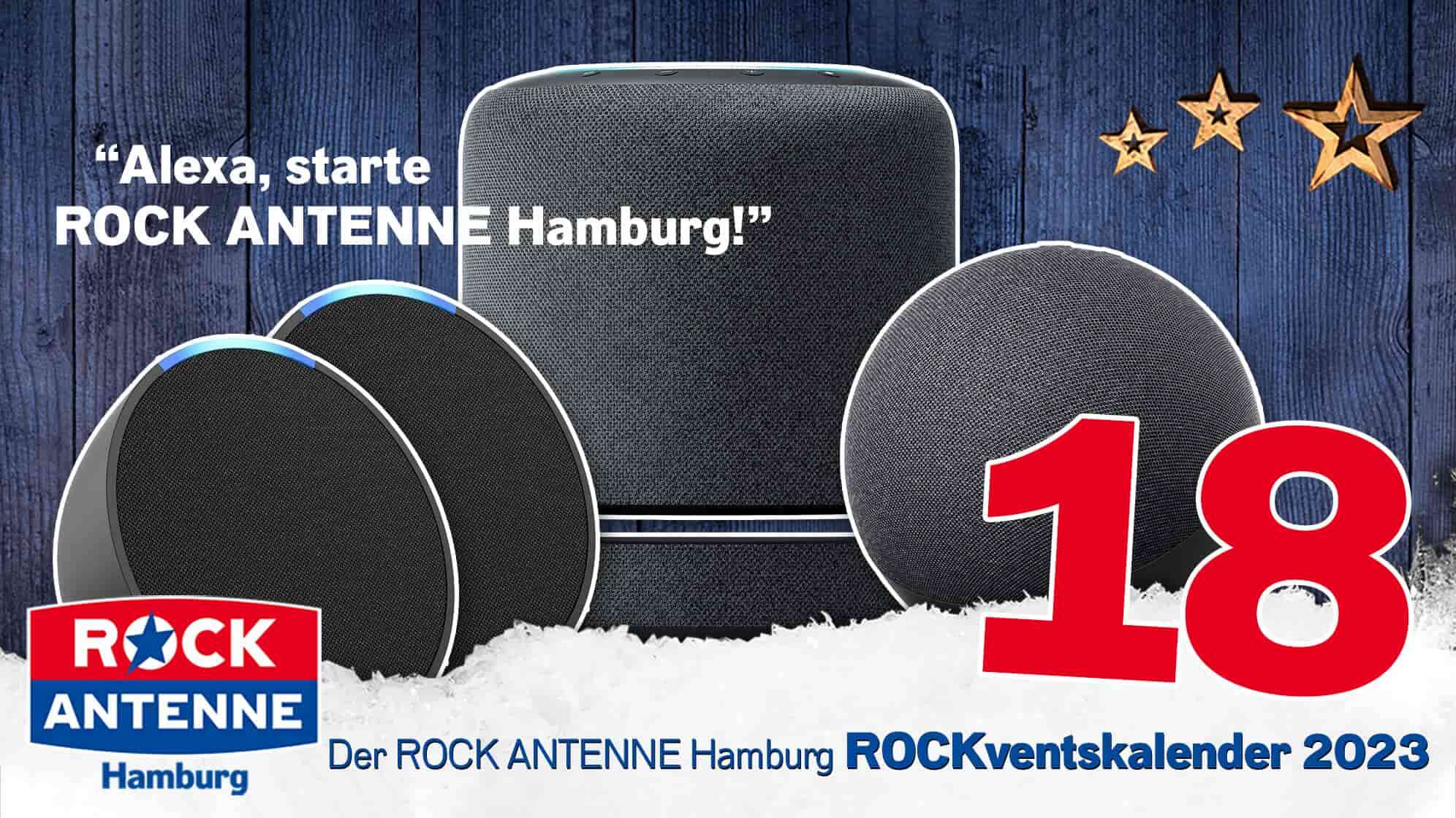 ROCK ANTENNE Hamburg ROCKventskalender Türchen 18: Ein Amazon Echo Smarthome Paket mit 4 Geräten
