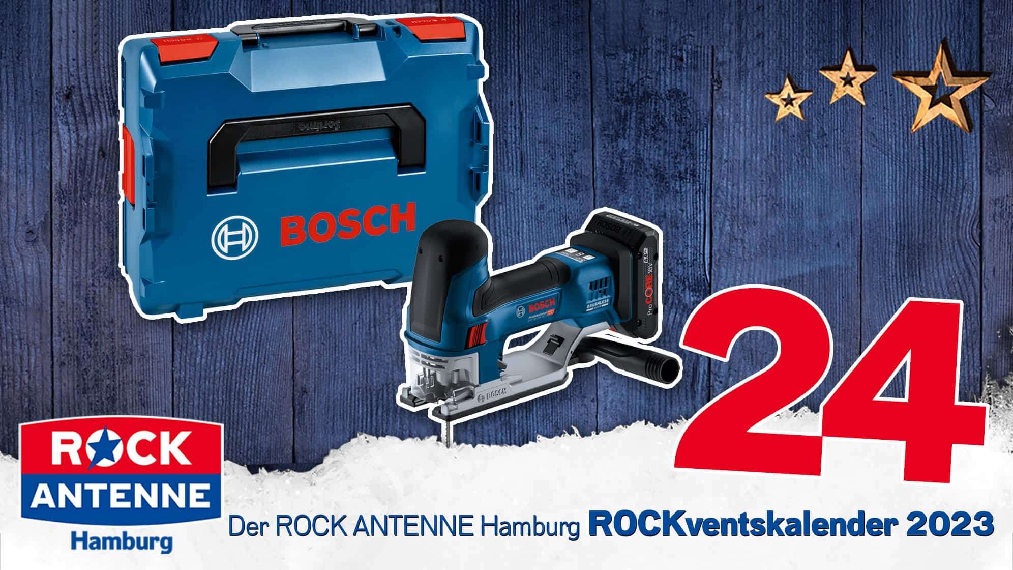 ROCK ANTENNE Hamburg ROCKventskalender Türchen 24: BOSCH Professional Werkzeugpaket mit Akku-Stichsäge