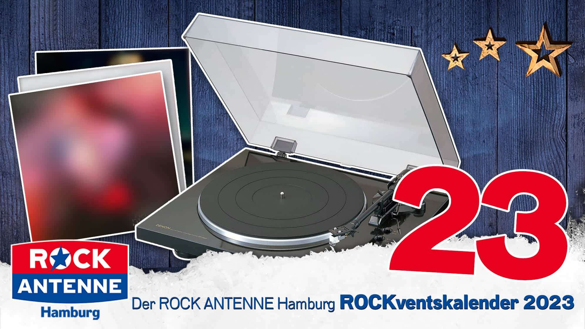 ROCK ANTENNE Hamburg ROCKventskalender Türchen 23: Plattenspieler und Vinyl Überraschungspaket aus der ROCK ANTENNE Hamburg Musikredaktion