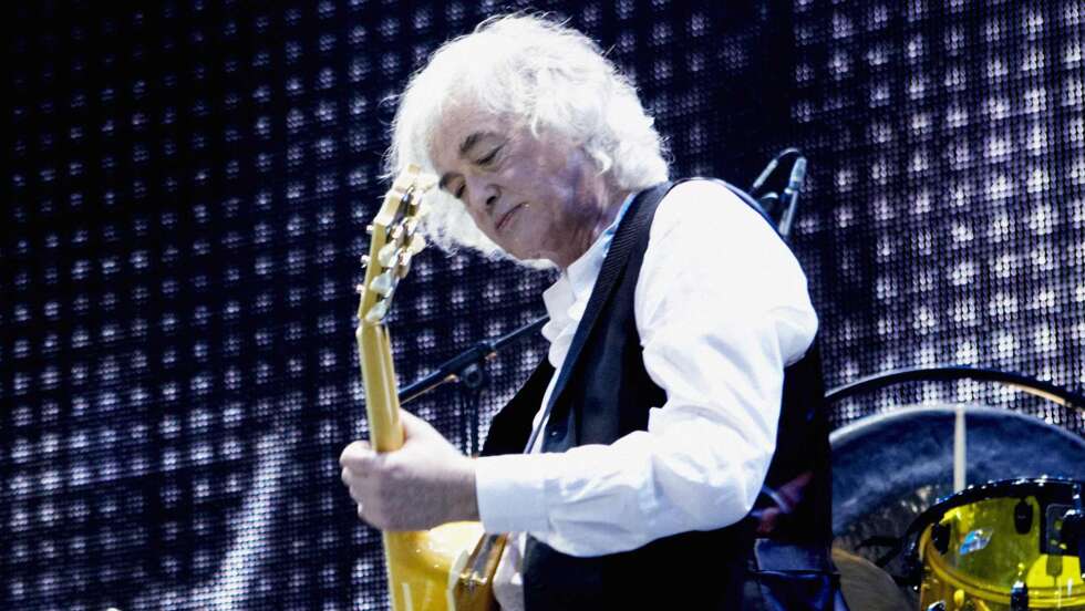 Jimmy Page, Gitarrist von Led Zeppelin, beim letzten Led Zeppelin Auftritt 2007