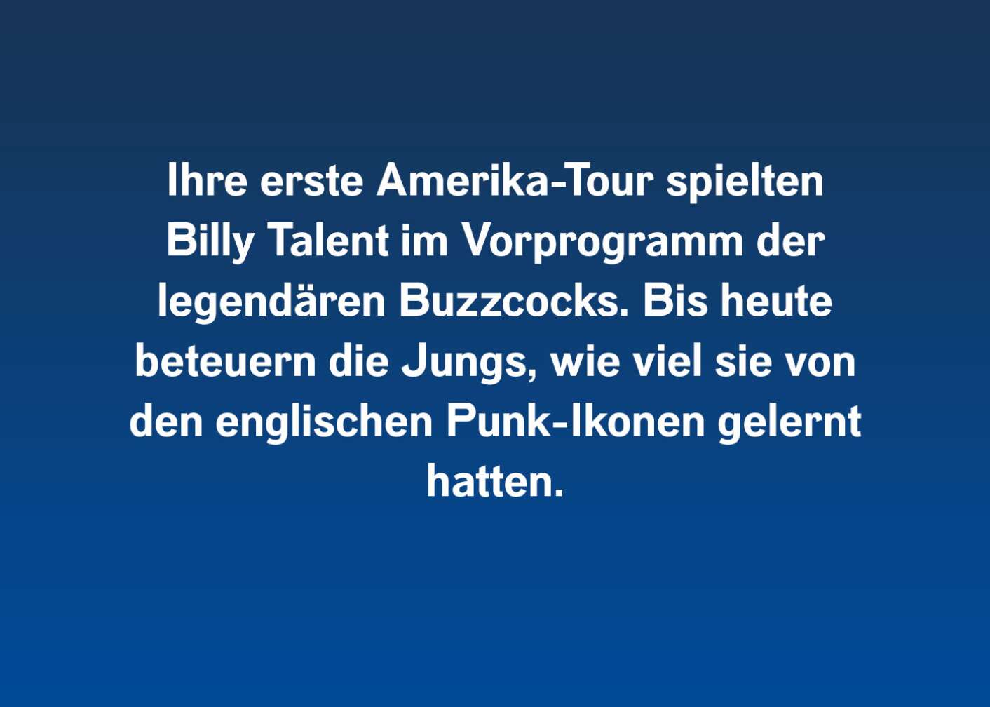 Fakt über Billy Talent als Fließtext
