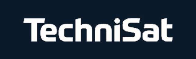 Logo von TechniSat weiss auf dunkelblauem Grund