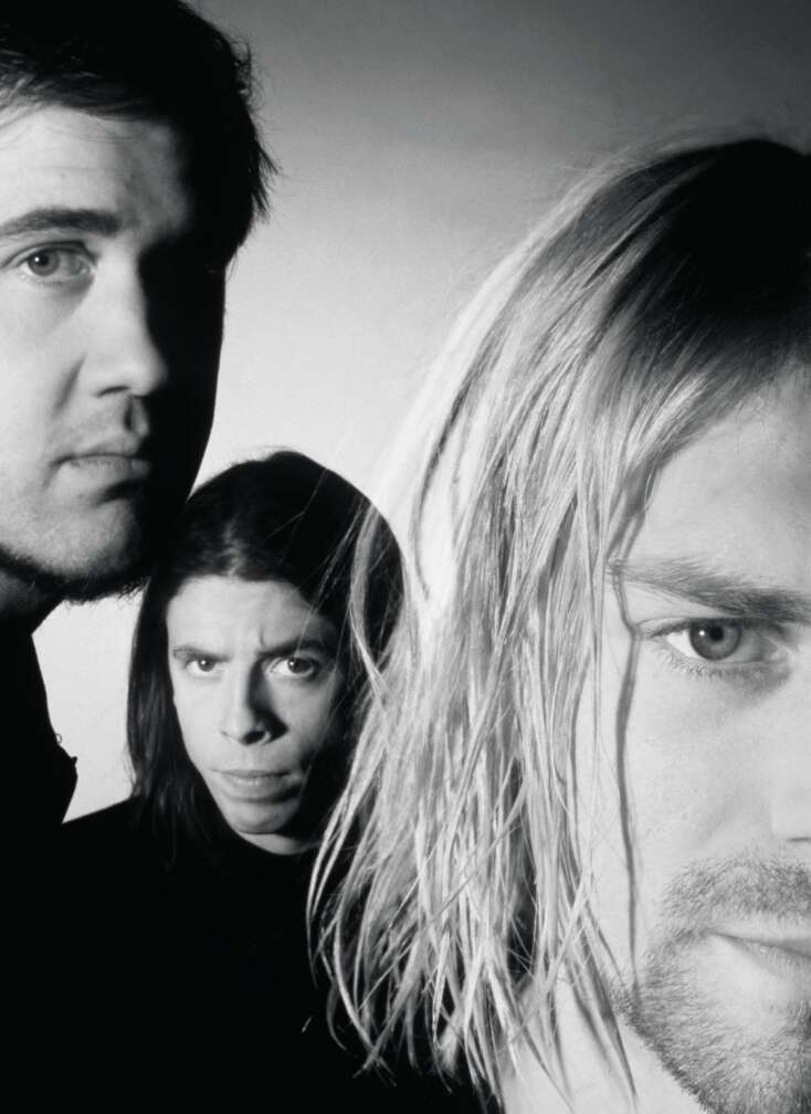 Nirvana mit Kurt Cobain im Vordergrund