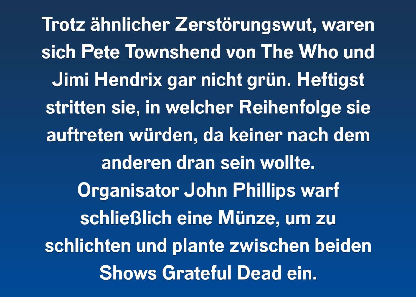 Fakt übers Monterey Pop als Fließtext