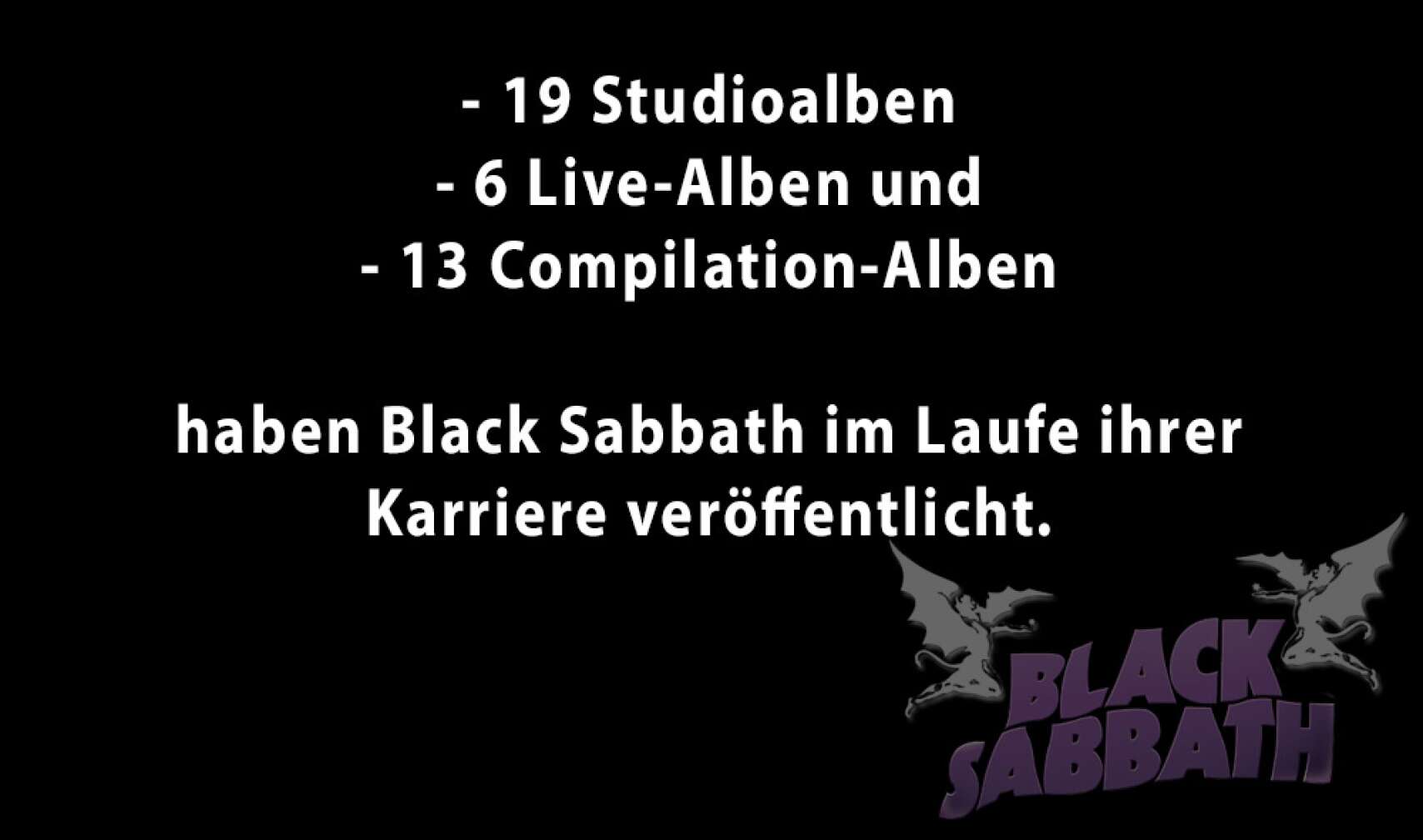 Black Sabbath in Zahlen